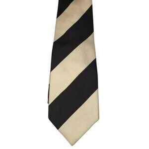 tyrone black ivory bold diagonal stripe SILK tie ITALY